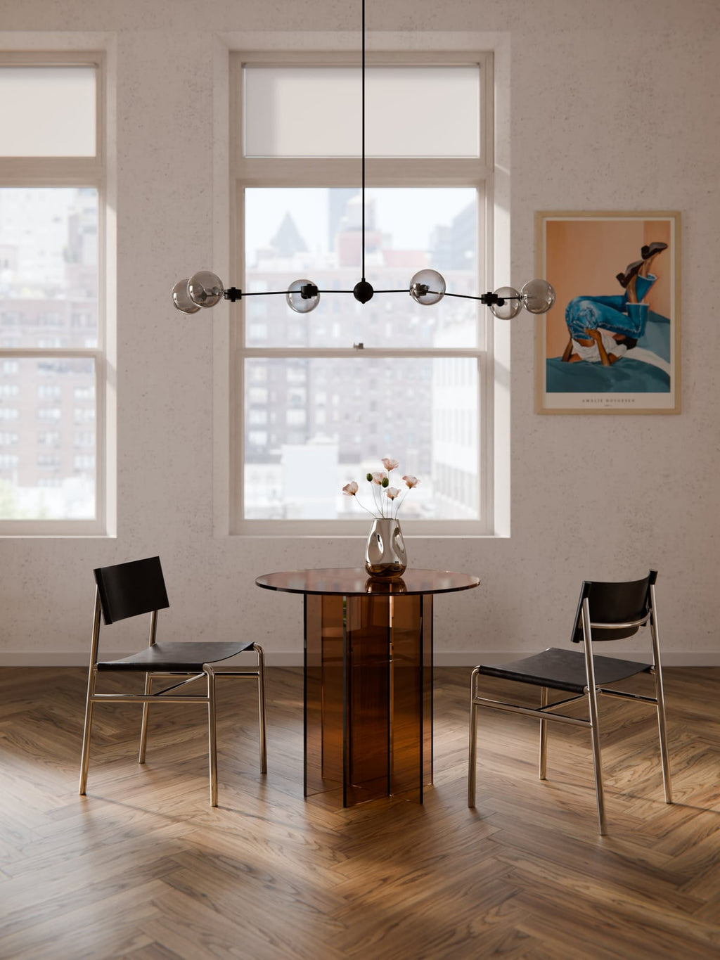 Halden Round Glass Dining Table, in various sizes