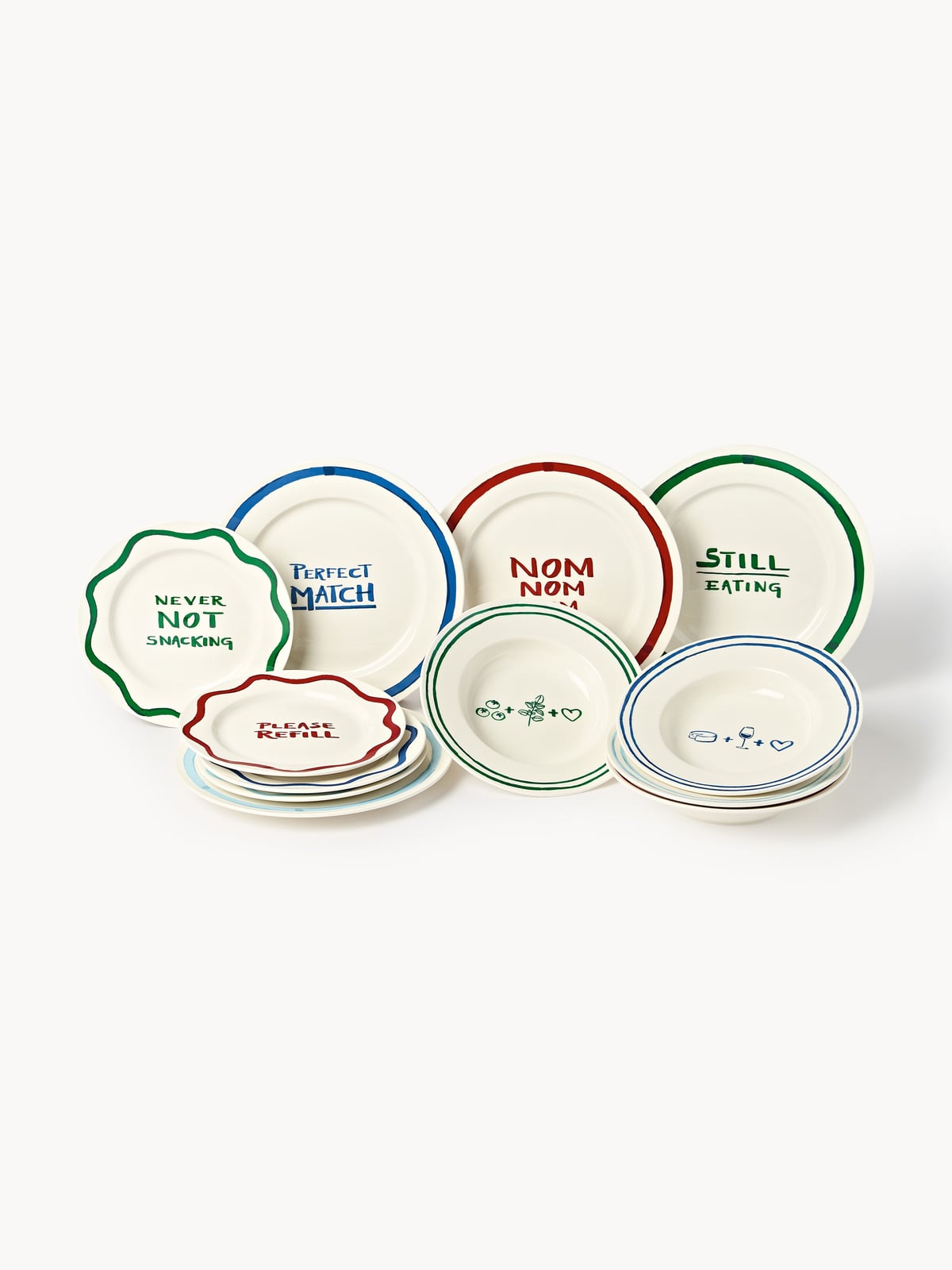 Haltwhistle Tableware Set Tutti with Decorative Motif, 4 people, Set of 12