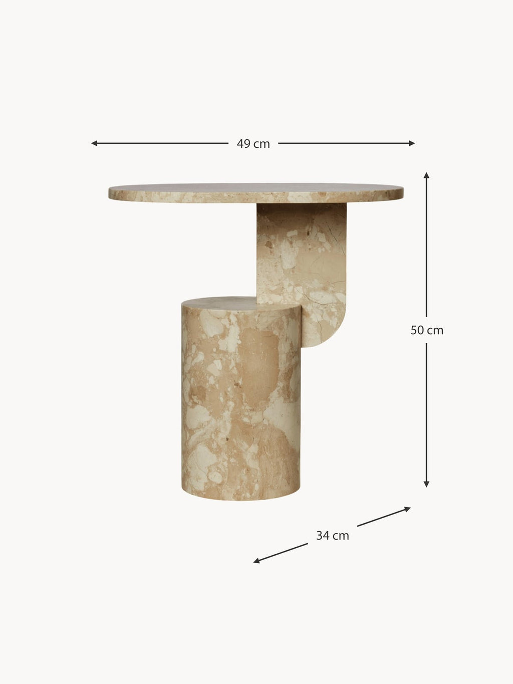 Hartwell Oval Marble Side Table