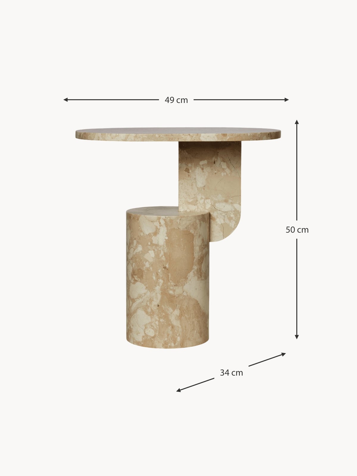 Hartwell Oval Marble Side Table