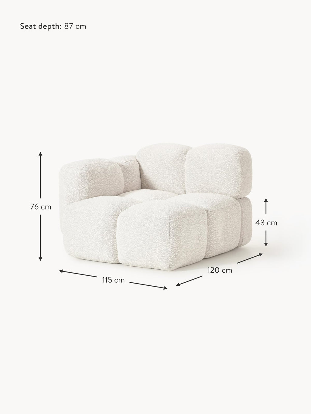 Hawkridge Bouclé Corner Module