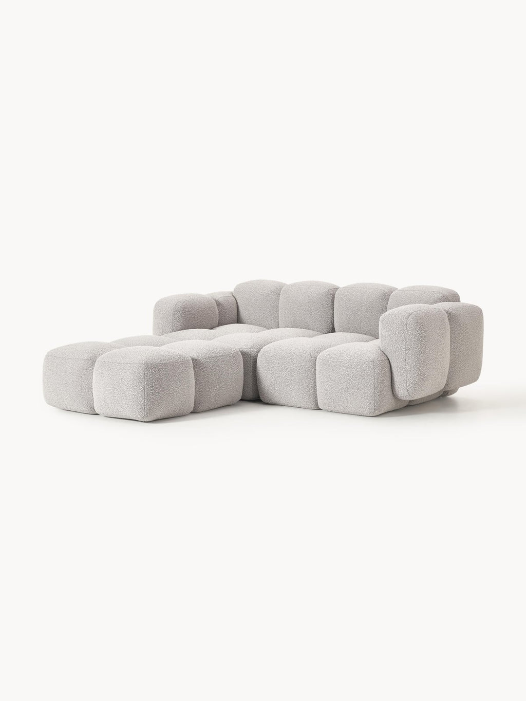 Hawkridge Bouclé Modular Sofa (2-seater) with Ottoman (left/right)