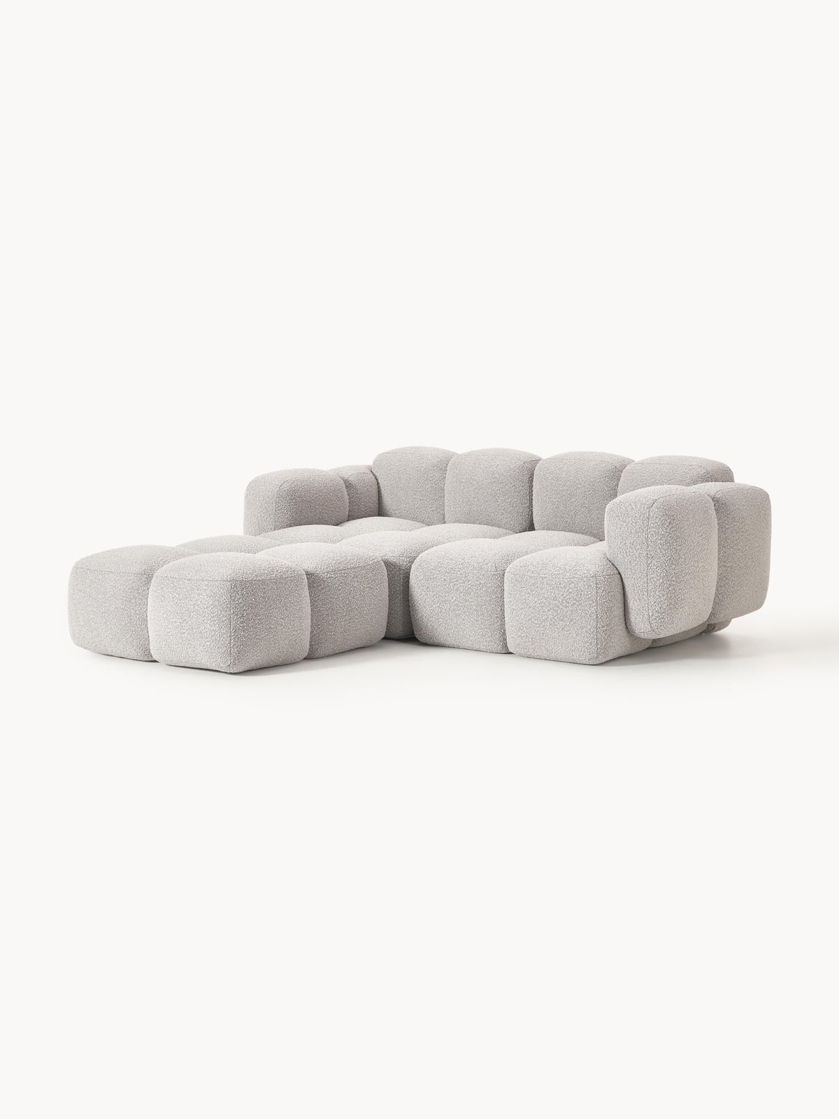 Hawkridge Bouclé Modular Sofa (2-seater) with Ottoman (left/right)