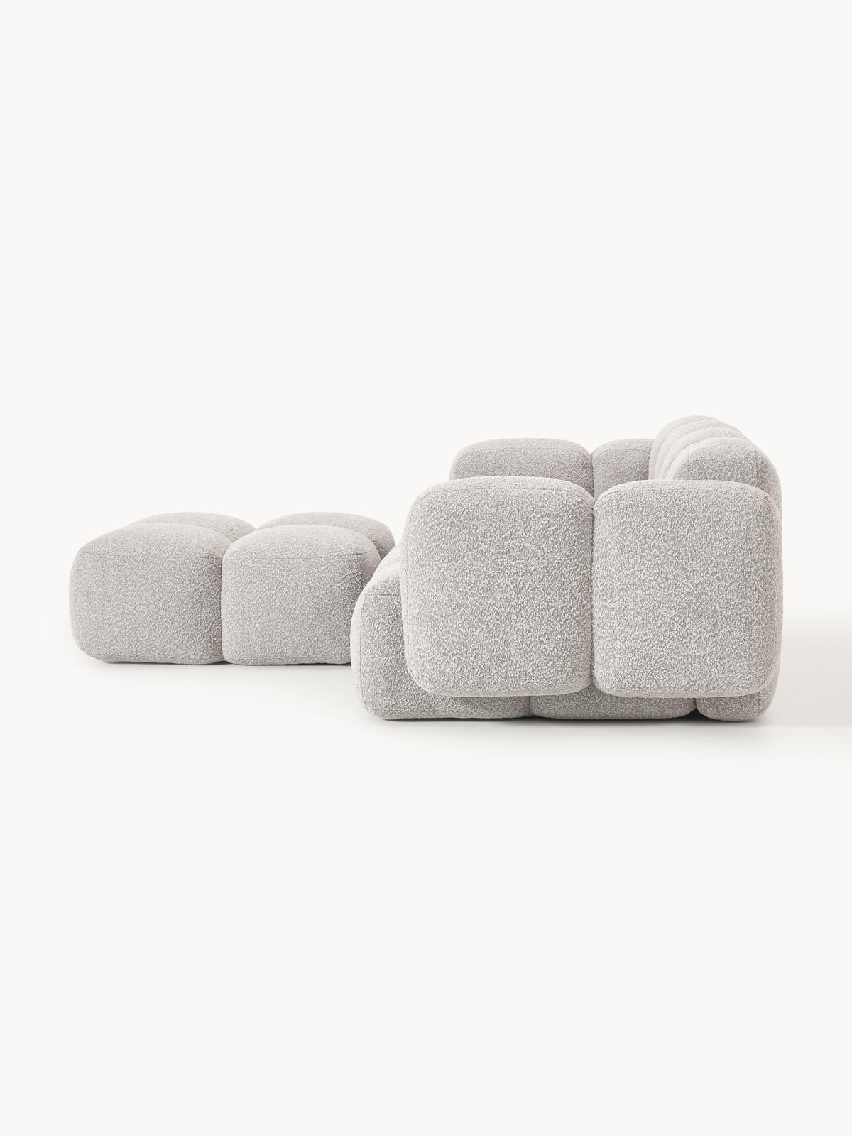 Hawkridge Bouclé Modular Sofa (2-seater) with Ottoman (left/right)