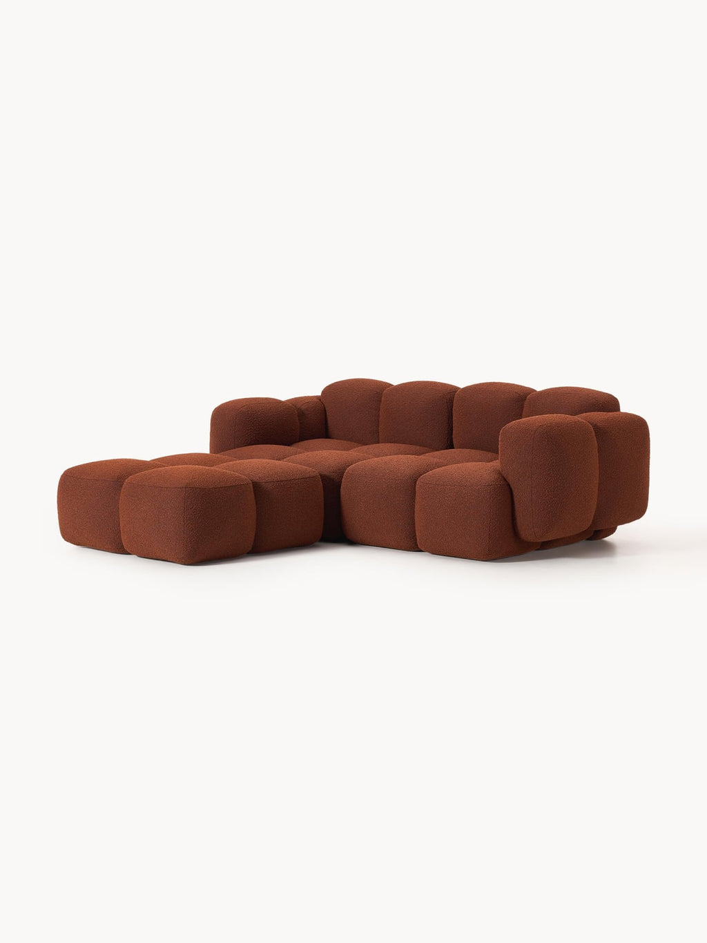 Hawkridge Bouclé Modular Sofa (3-seater) with Ottoman (left/right)