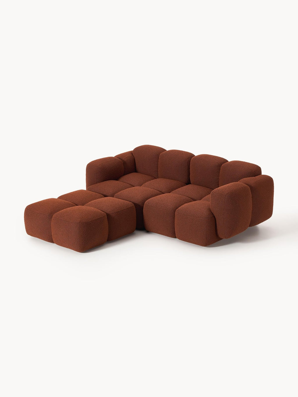 Hawkridge Bouclé Modular Sofa (3-seater) with Ottoman (left/right)
