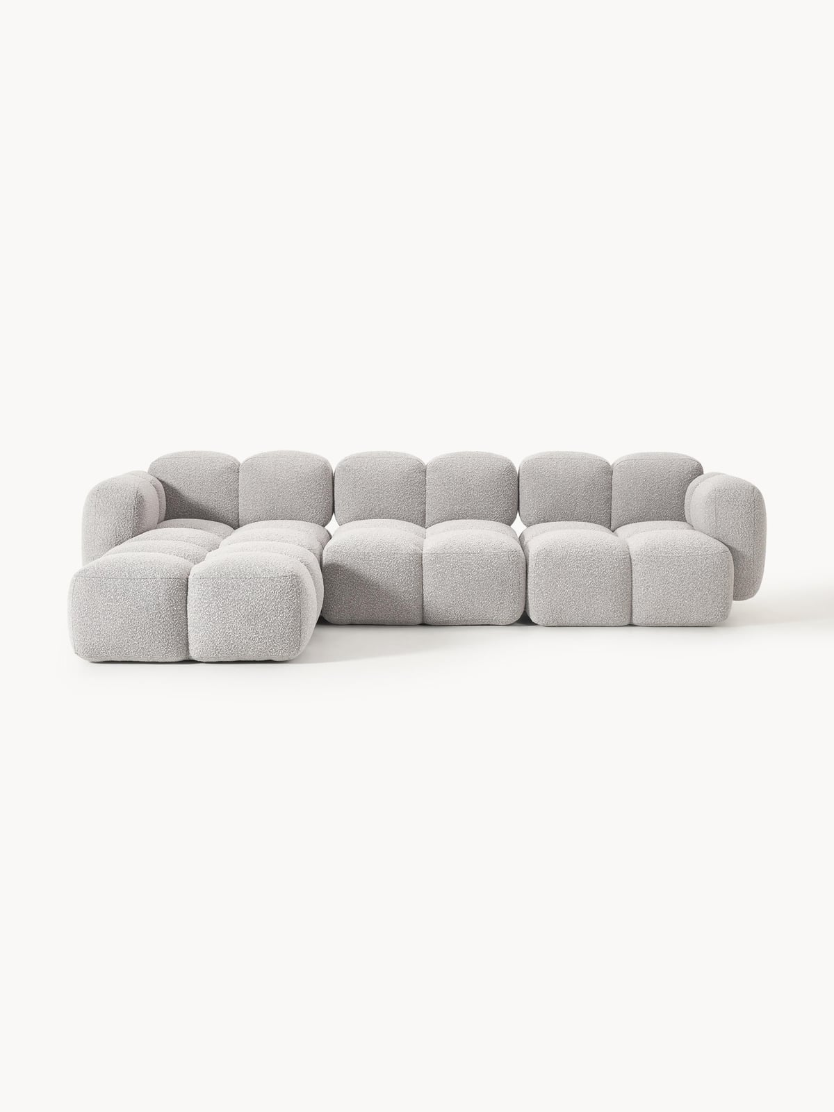 Hawkridge Bouclé Modular Sofa (4-seater) with Ottoman (left/right)