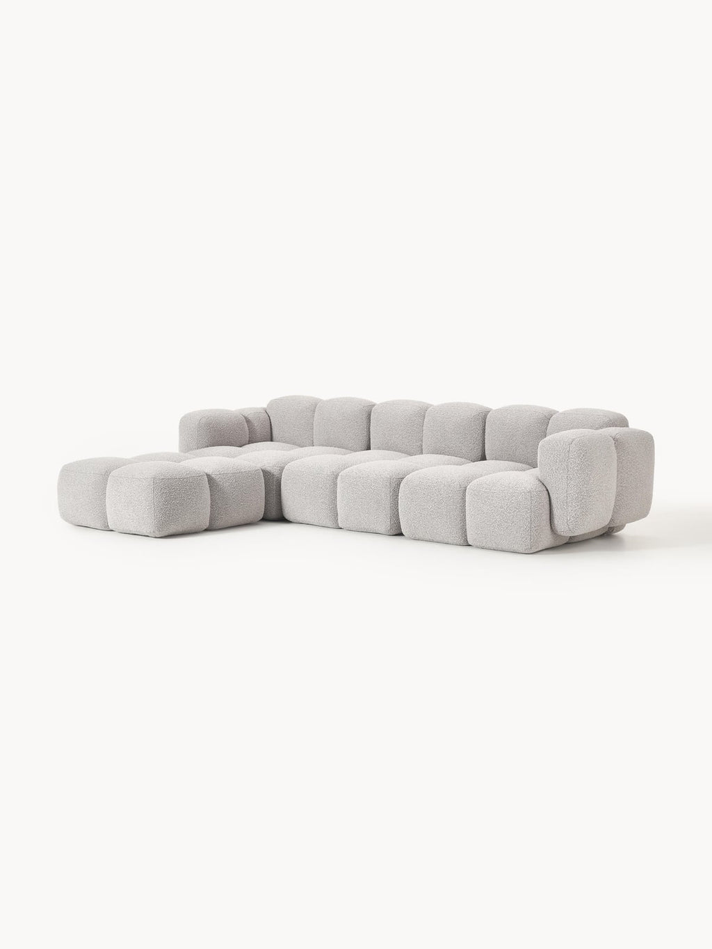 Hawkridge Bouclé Modular Sofa (4-seater) with Ottoman (left/right)