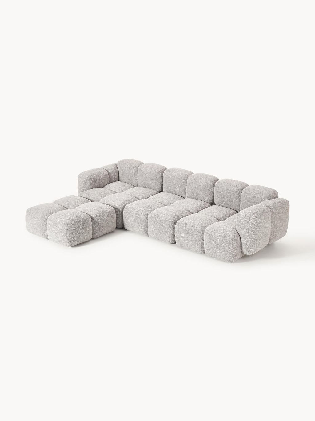 Hawkridge Bouclé Modular Sofa (4-seater) with Ottoman (left/right)