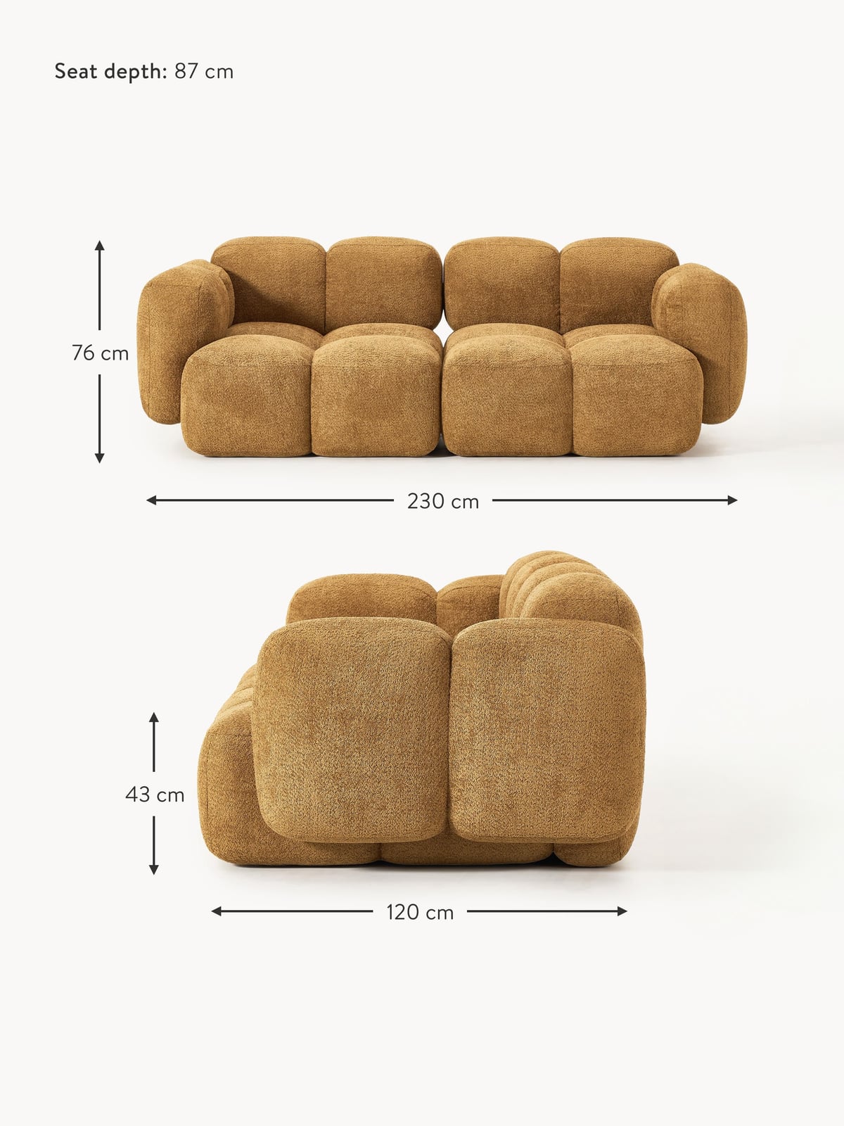 Hawkridge Modular Teddy-Bouclé Sofa (2-seater)