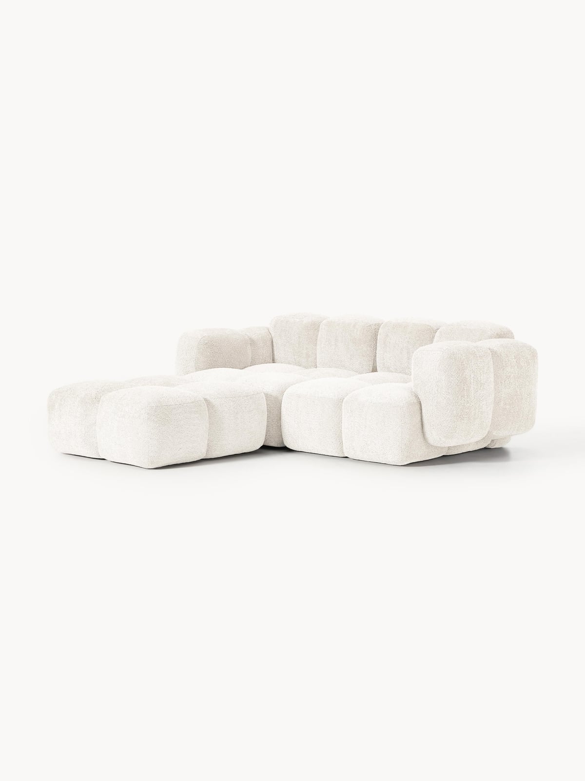 Hawkridge Modular Teddy-Bouclé Sofa (2-seater) with Ottoman (left/right)