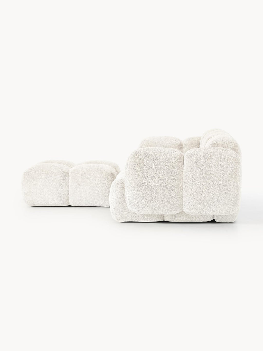 Hawkridge Modular Teddy-Bouclé Sofa (2-seater) with Ottoman (left/right)