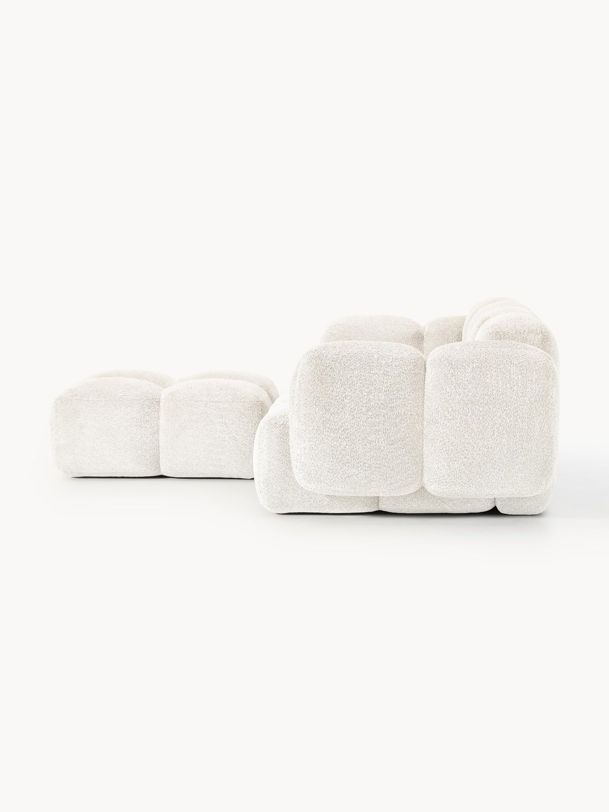 Hawkridge Modular Teddy-Bouclé Sofa (2-seater) with Ottoman (left/right)