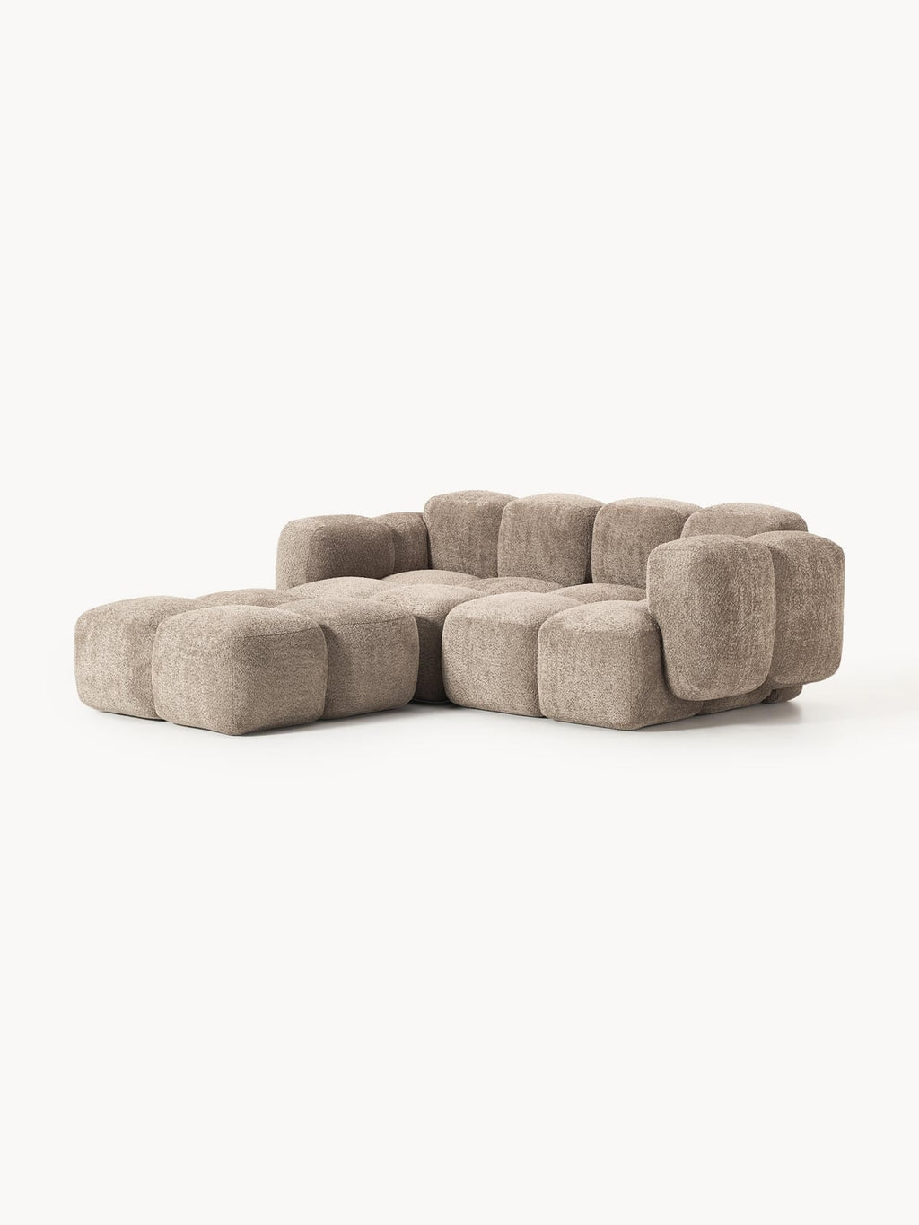 Hawkridge Modular Teddy-Bouclé Sofa (3-seater) with Ottoman (left/right)