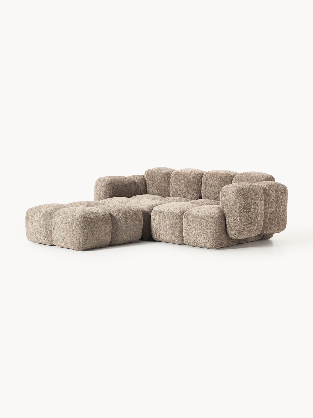 Hawkridge Modular Teddy-Bouclé Sofa (3-seater) with Ottoman (left/right)