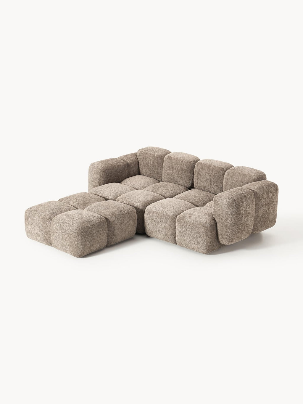 Hawkridge Modular Teddy-Bouclé Sofa (3-seater) with Ottoman (left/right)