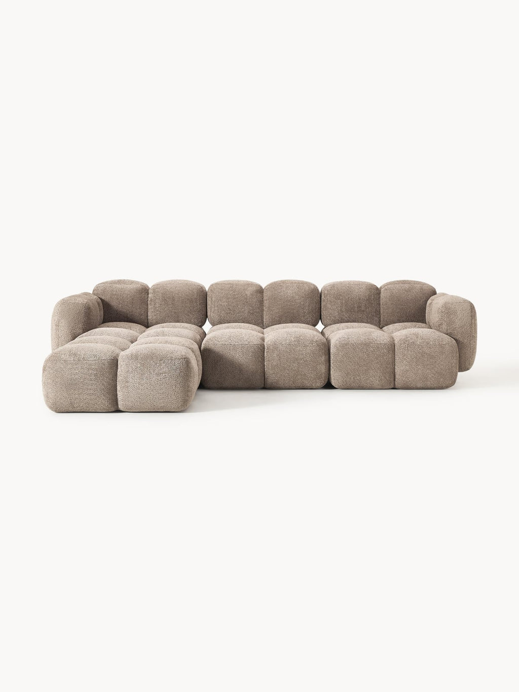 Hawkridge Modular Teddy-Bouclé Sofa (4-seater) with Ottoman (left/right)