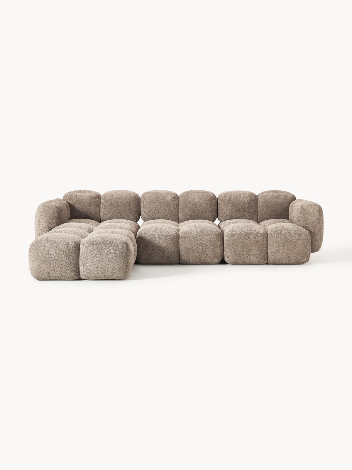 Hawkridge Modular Teddy-Bouclé Sofa (4-seater) with Ottoman (left/right)