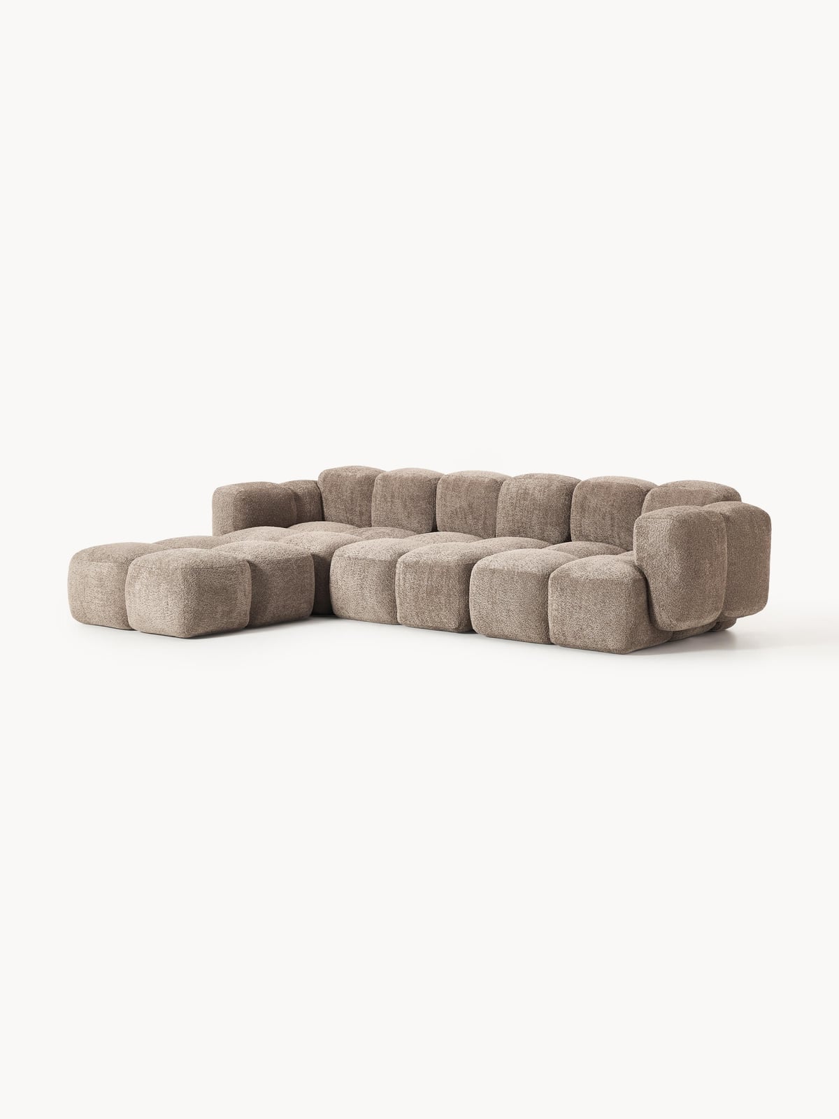 Hawkridge Modular Teddy-Bouclé Sofa (4-seater) with Ottoman (left/right)