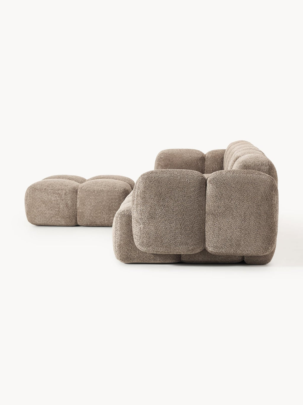 Hawkridge Modular Teddy-Bouclé Sofa (4-seater) with Ottoman (left/right)
