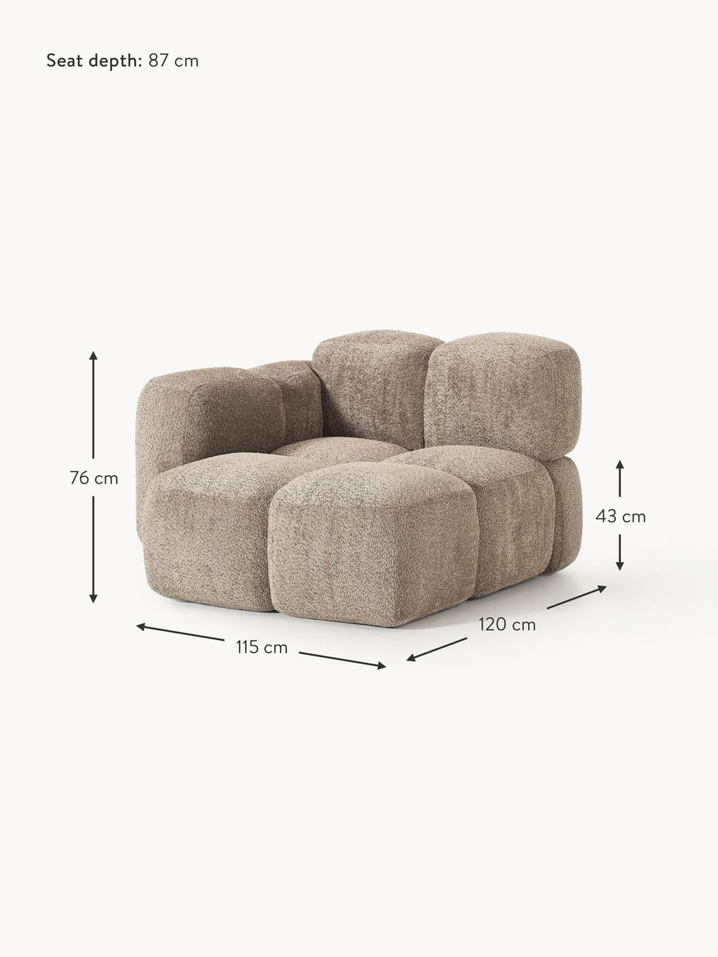 Hawkridge Teddy Bouclé Corner Module