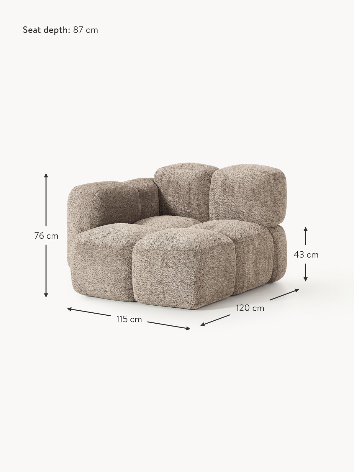 Hawkridge Teddy Bouclé Corner Module