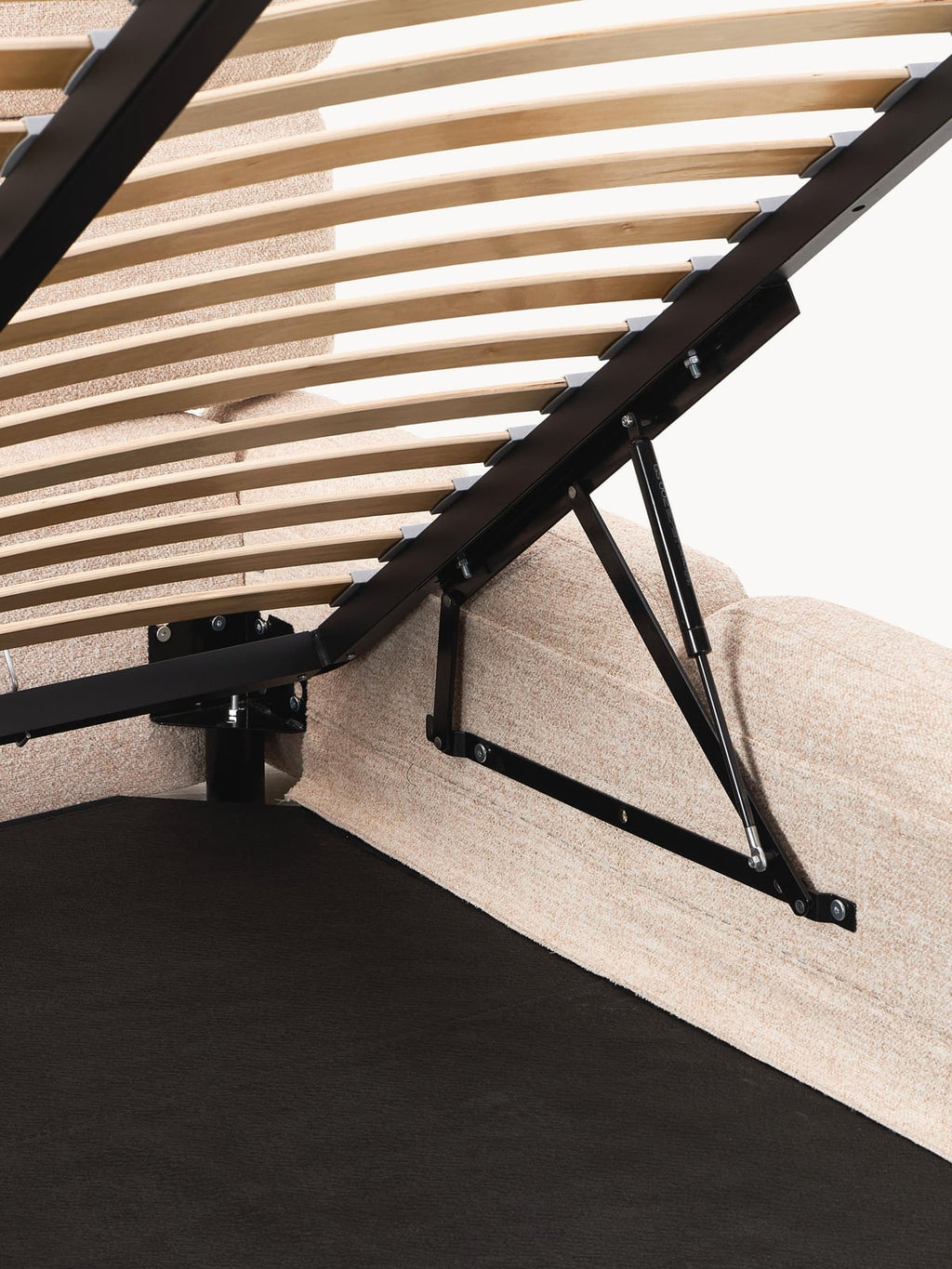 Hawkridge Upholstered Bouclé Bed with Storage Space