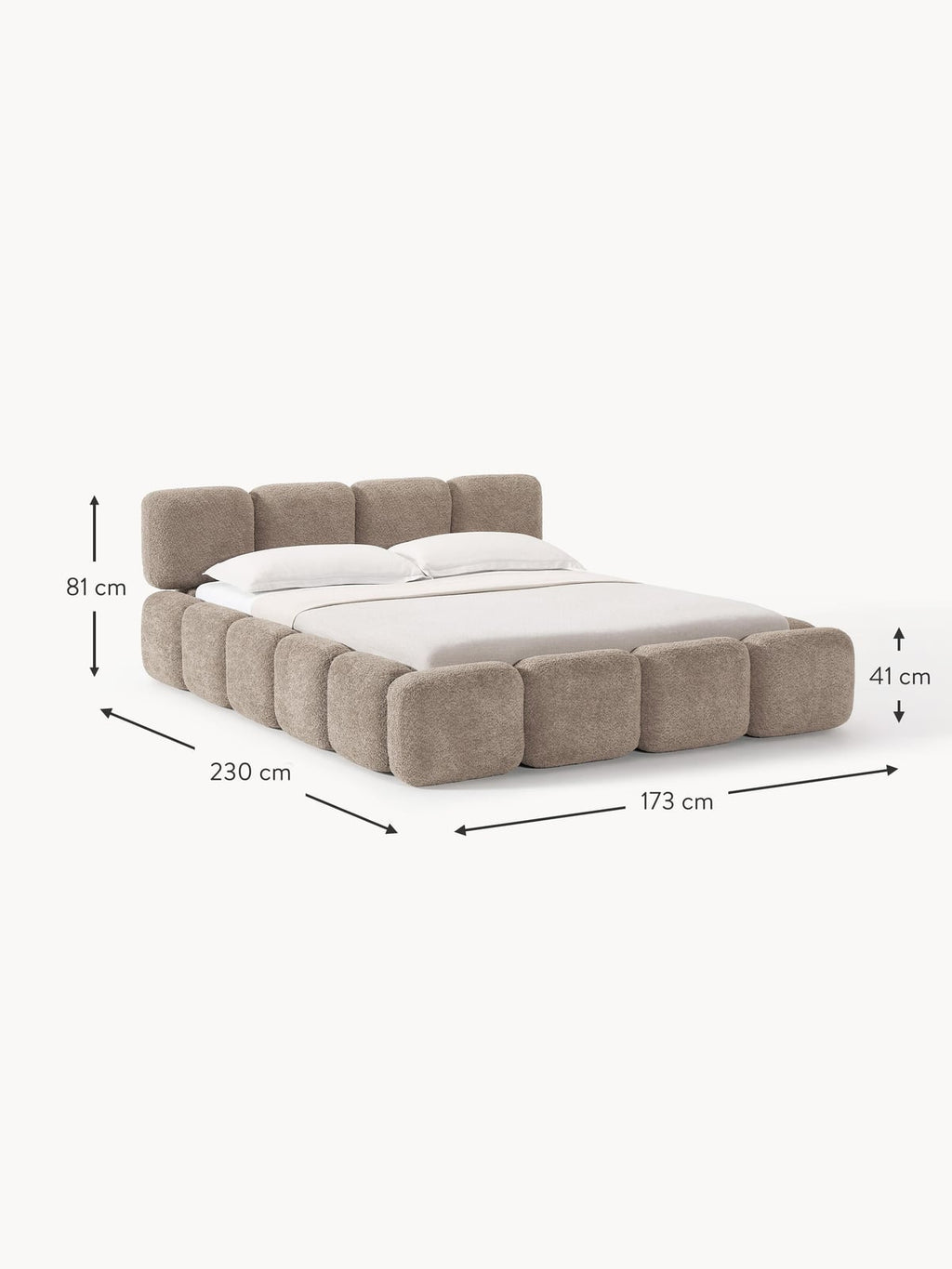 Hawkridge Upholstered Teddy Bouclé Bed