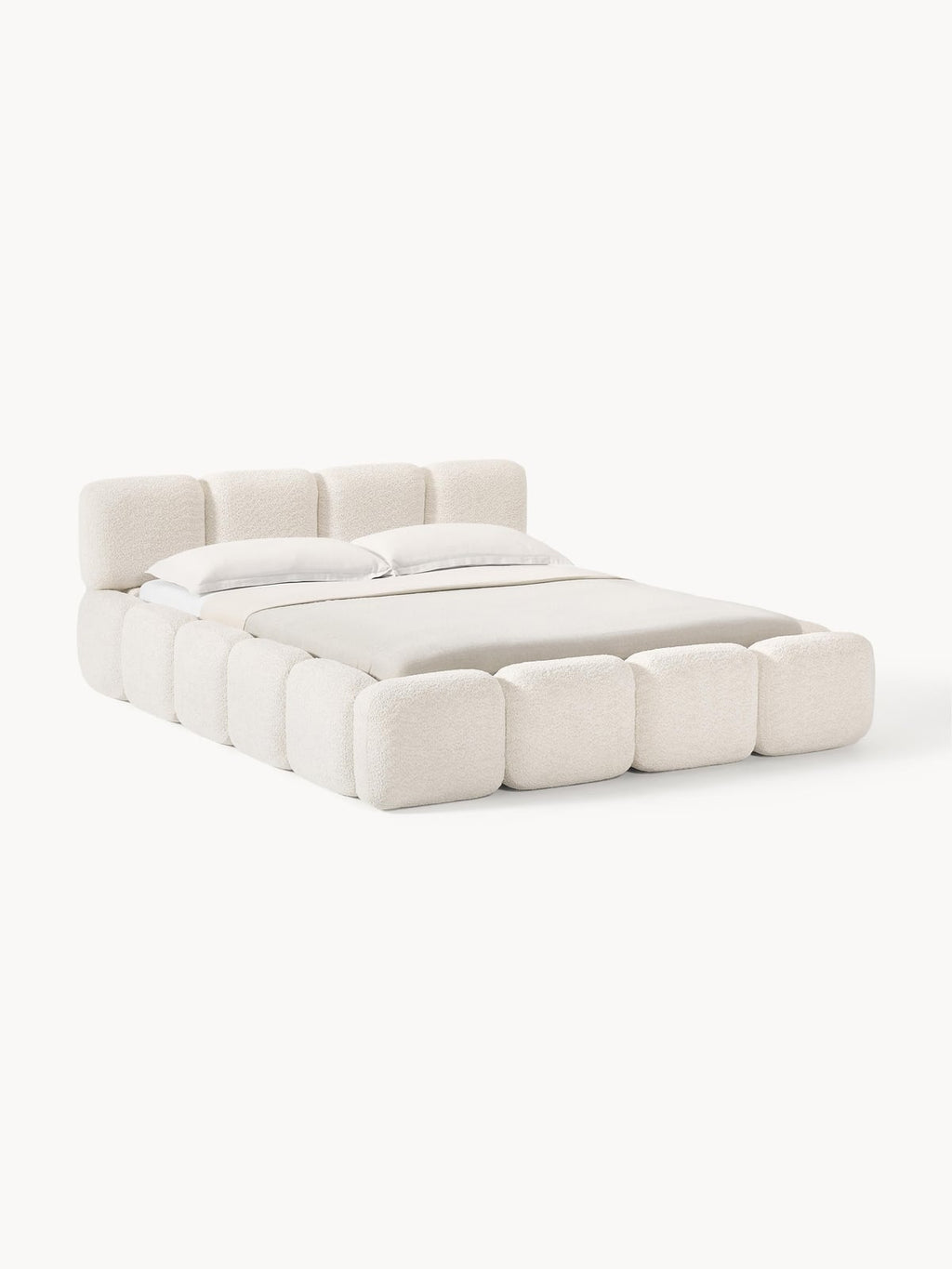 Hawkridge Upholstered Teddy Bouclé Bed with Storage
