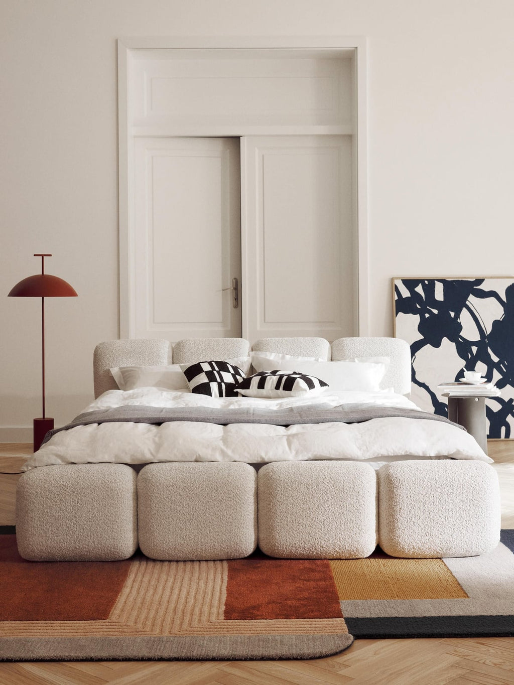 Hawkridge Upholstered Teddy Bouclé Bed with Storage