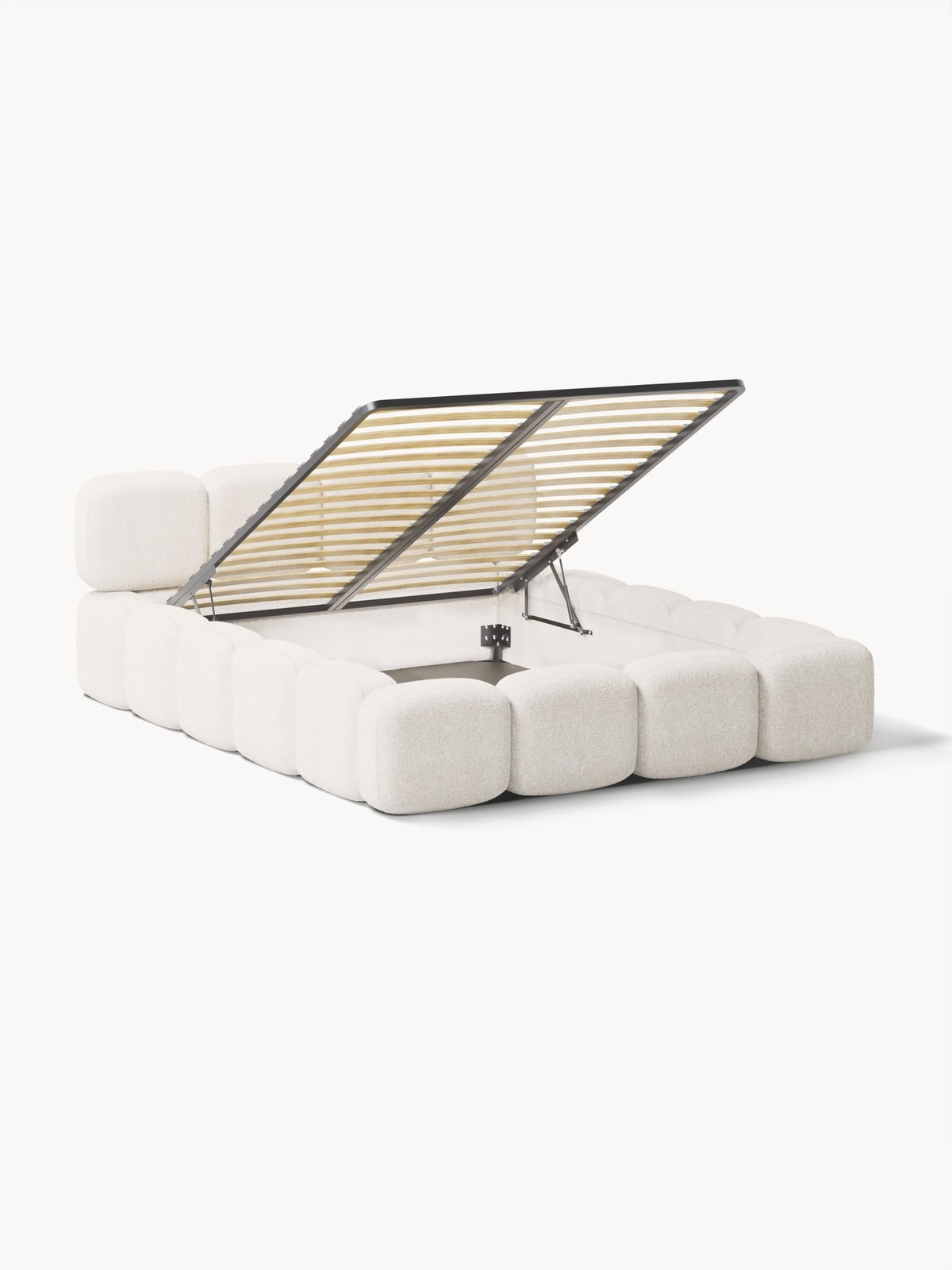 Hawkridge Upholstered Teddy Bouclé Bed with Storage