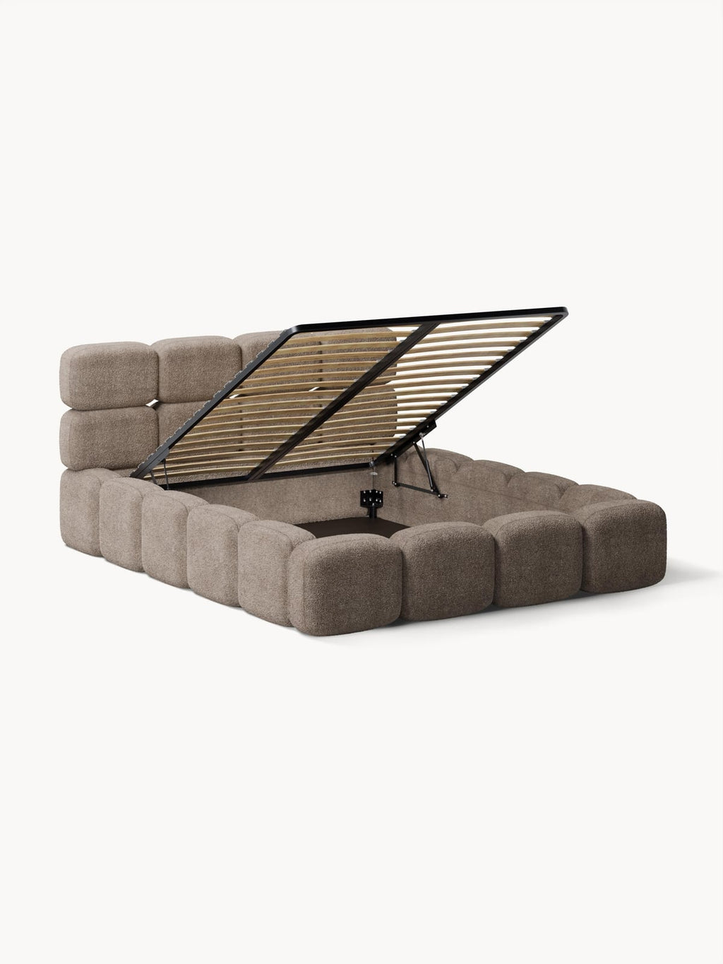 Hawkridge Upholstered Teddy Bouclé Bed with Storage Space