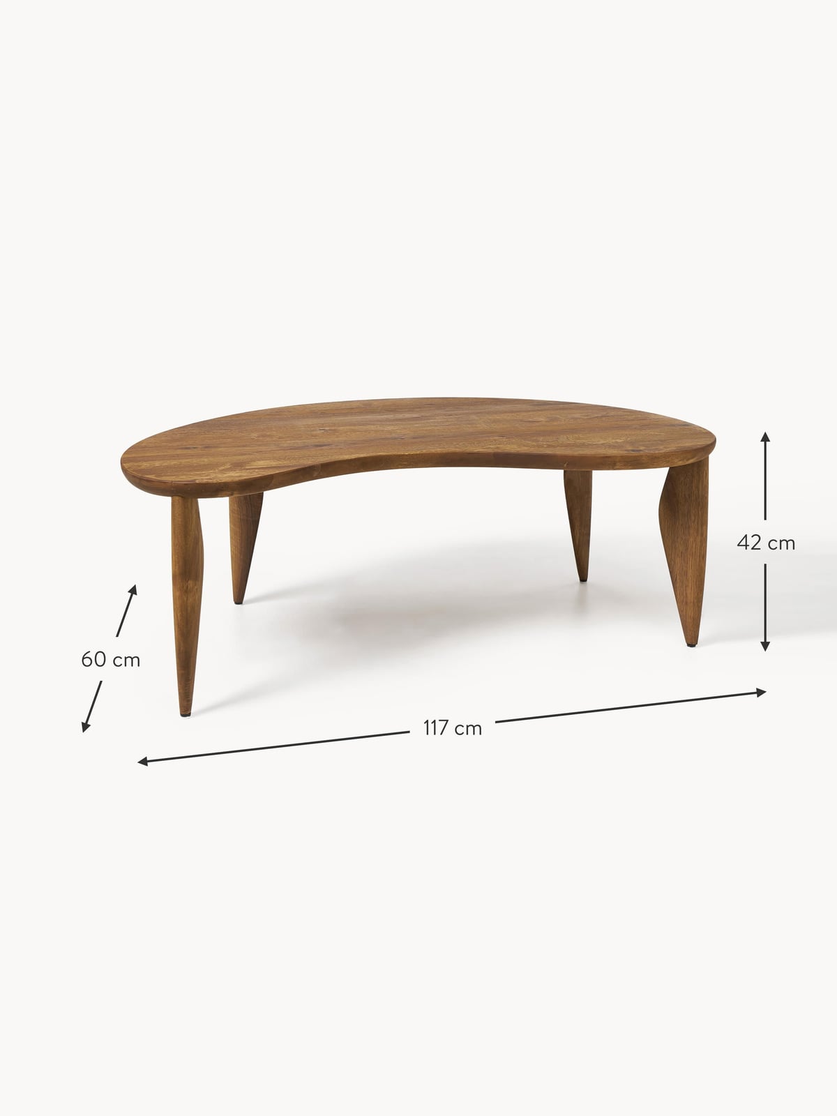 Hensall Walnut Wood Coffee Table in Organic Shape