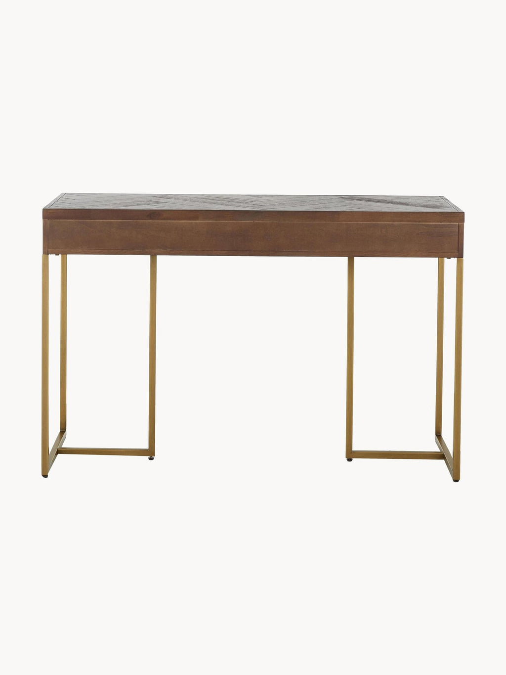 Hutton Herringbone Console Table with Acacia Wood Veneer