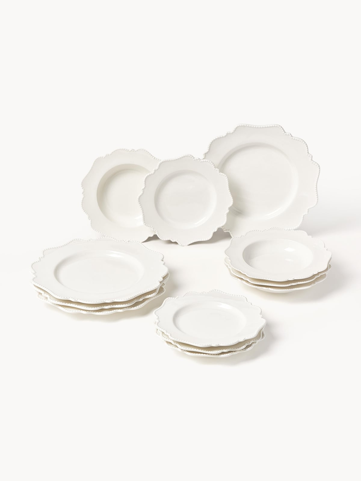 Hutton Porcelain Tableware Set, 4 People, Set of 12