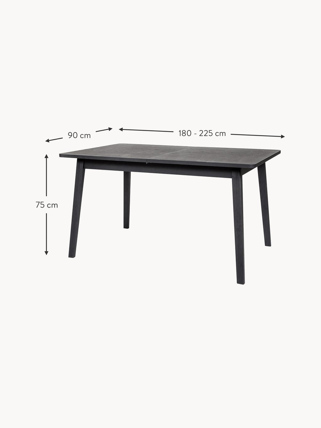 Ilbury Extendable Wooden Dining Table, 180 - 225 x 90 cm