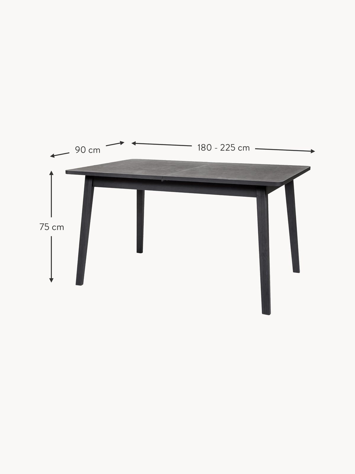 Ilbury Extendable Wooden Dining Table, 180 - 225 x 90 cm