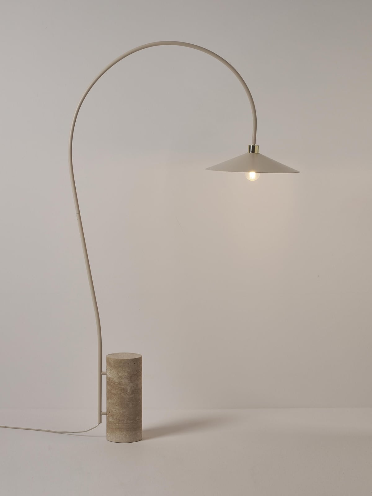 Ilkley Arc Lamp with Travertine Base