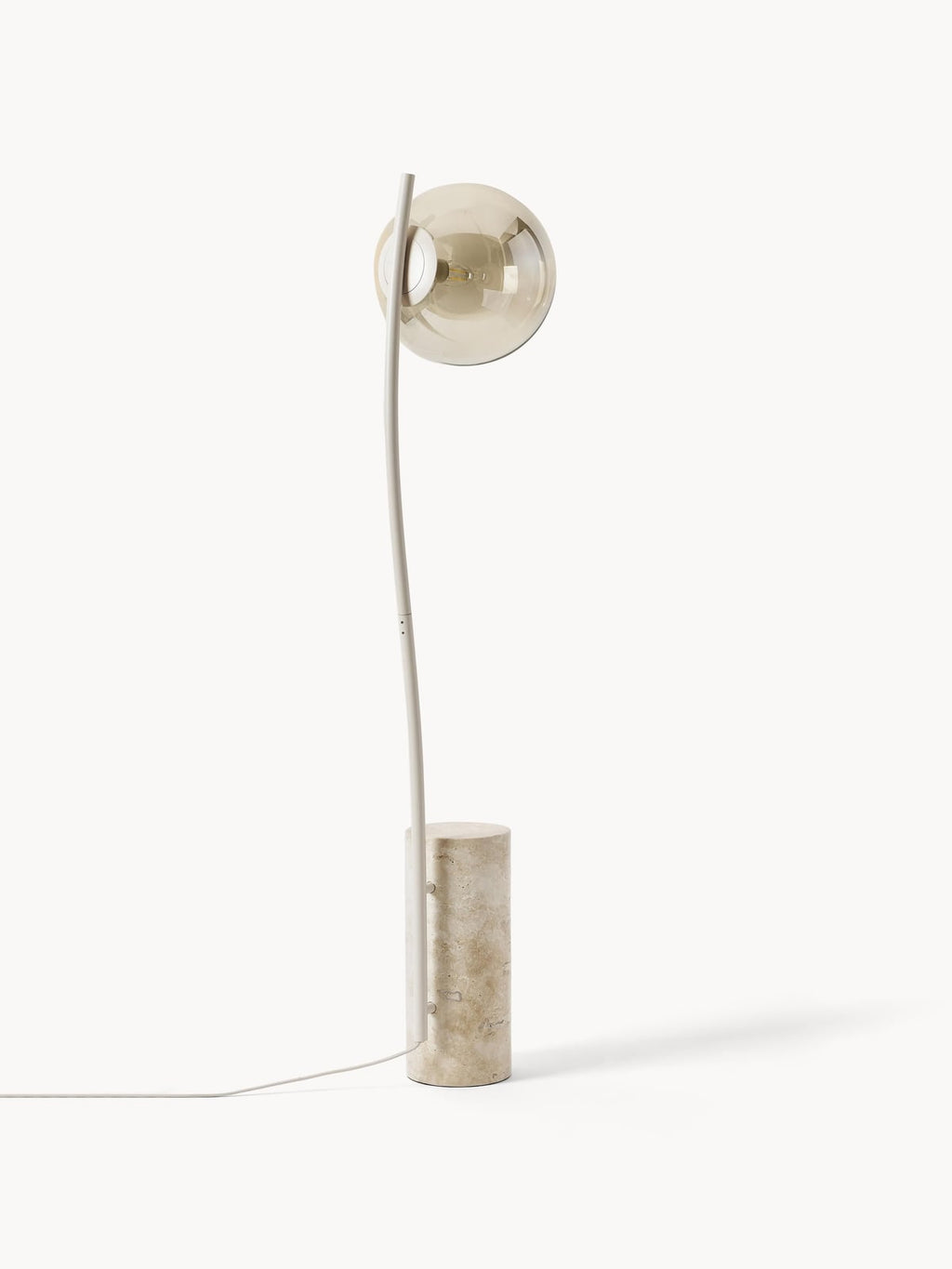 Ilkley Small Floor Lamp with Travertine Base