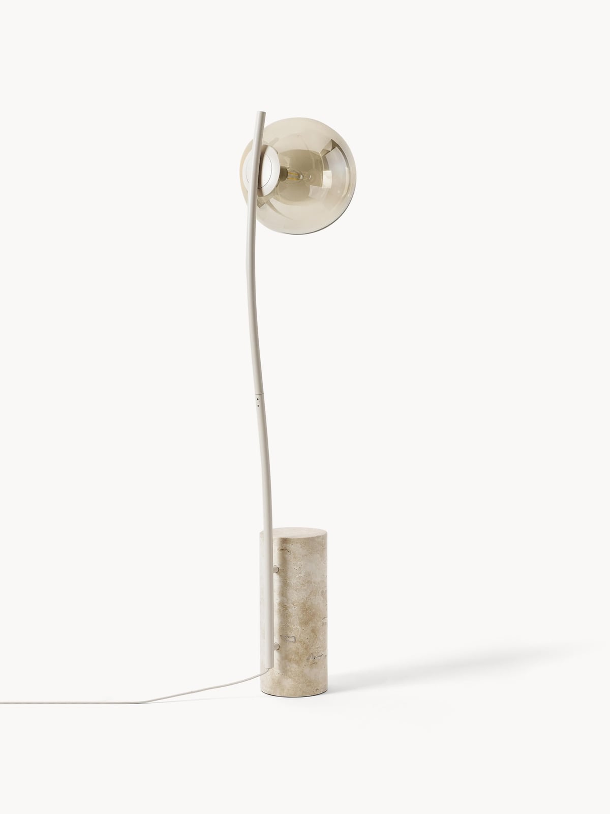 Ilkley Small Floor Lamp with Travertine Base