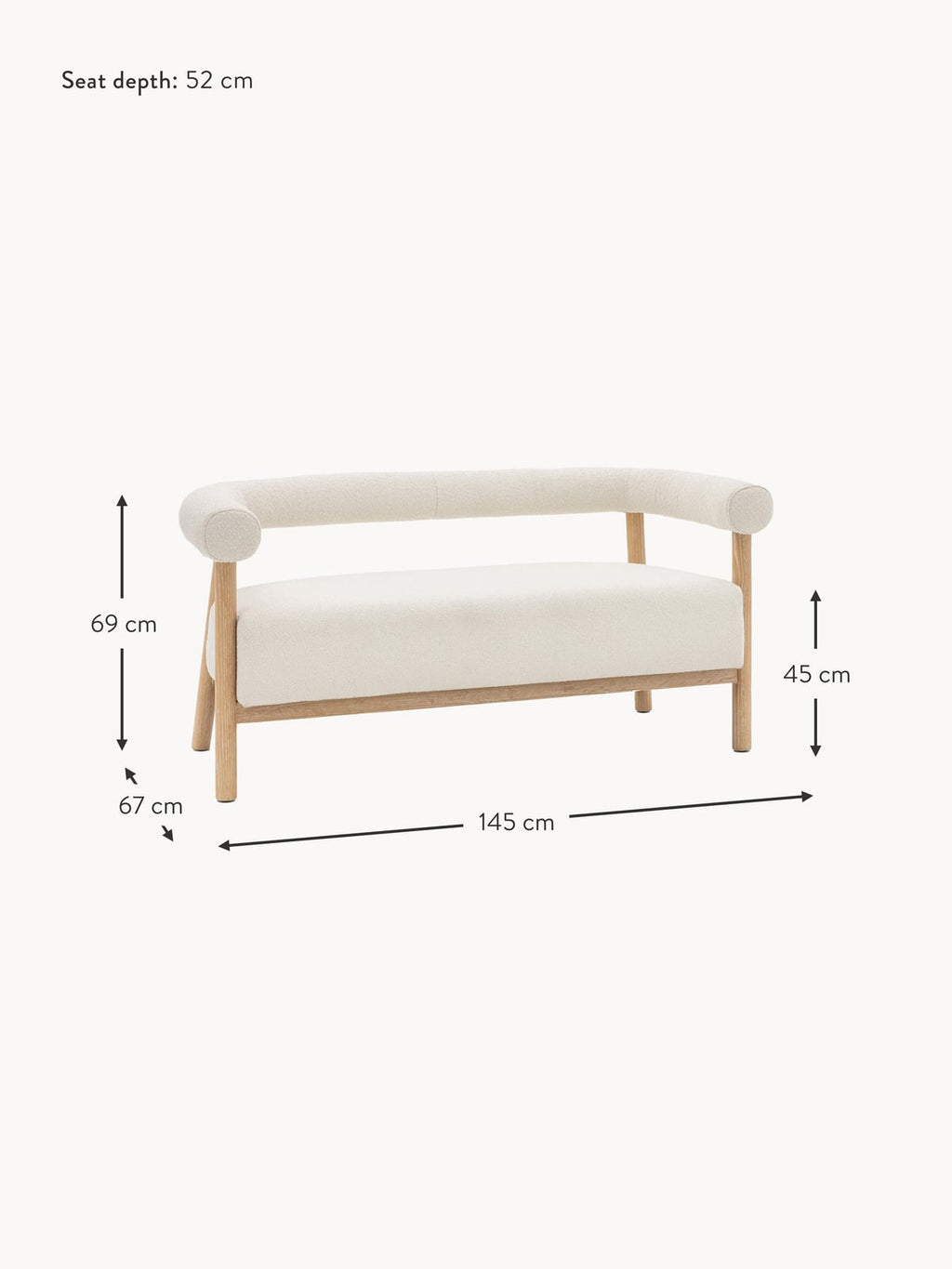 Ingleby Bouclé Sofa (2-seater)
