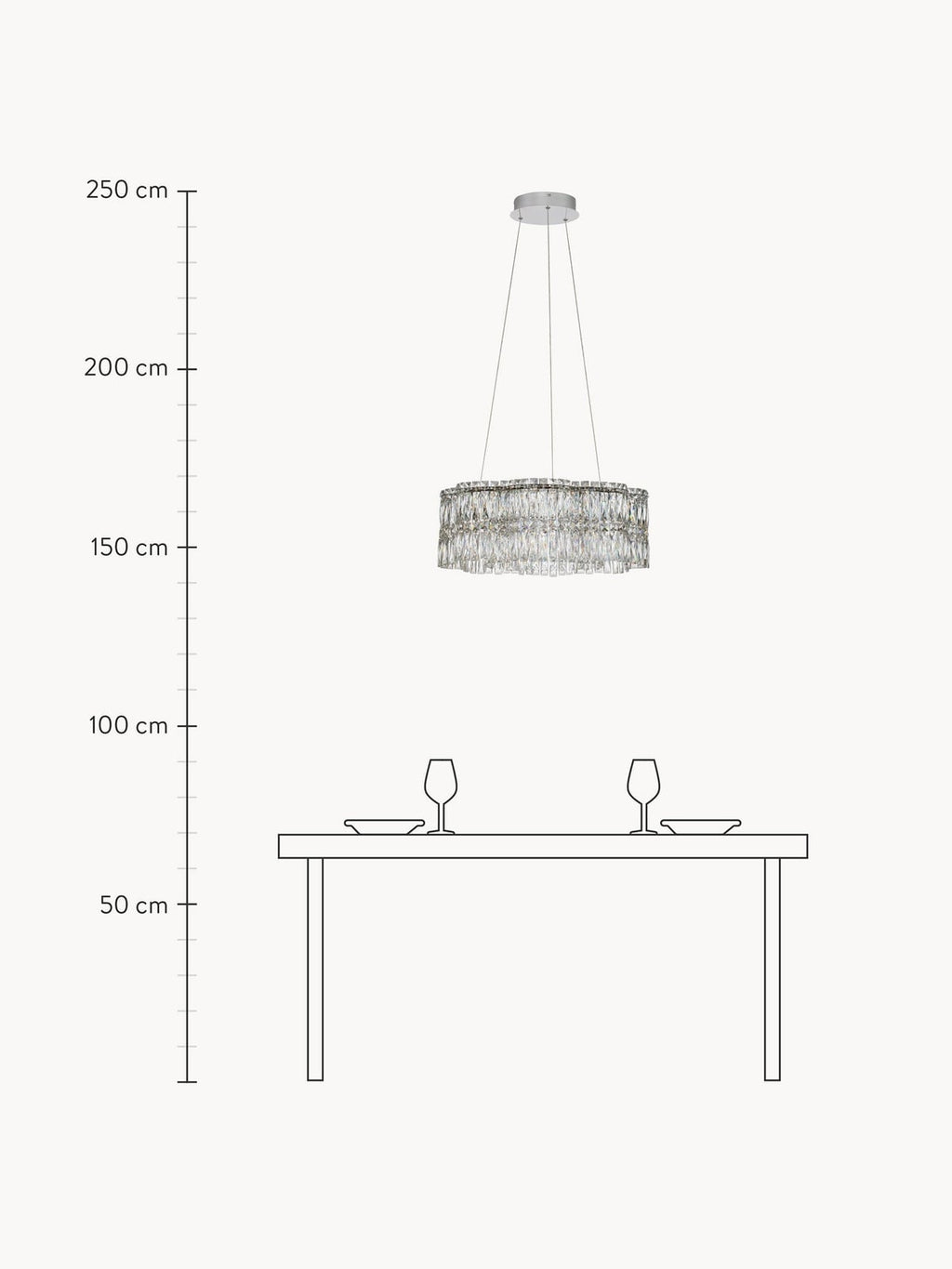 Ingram Dimmable LED Crystal Glass Chandelier