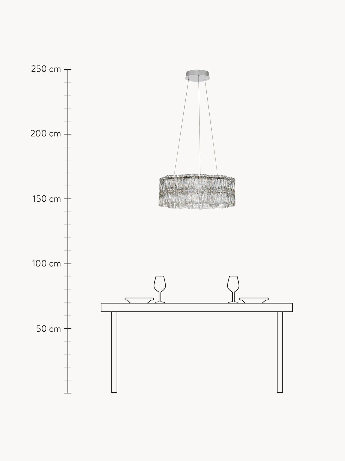 Ingram Dimmable LED Crystal Glass Chandelier