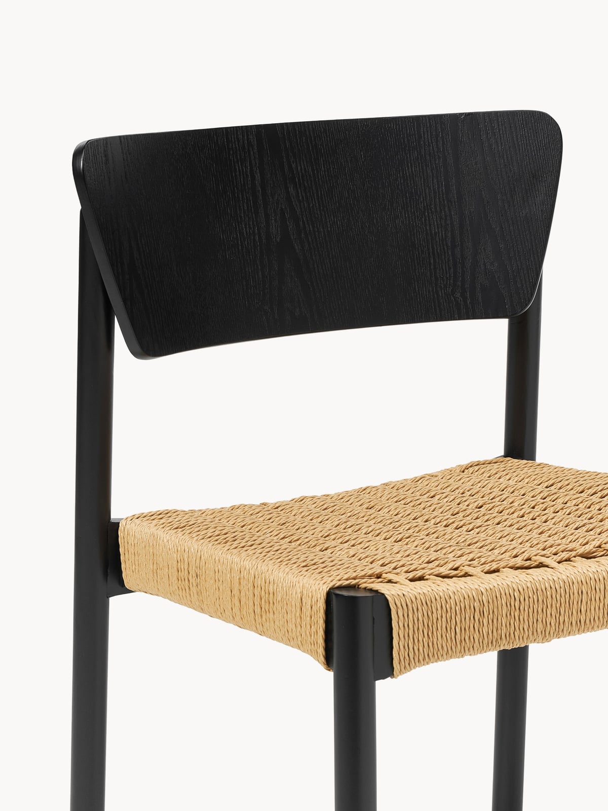Ingram Wooden Dining Chairs with Rattan Seat, Set of 2