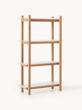 Inverleith Large Oak Shelving Unit with Glass Shelves