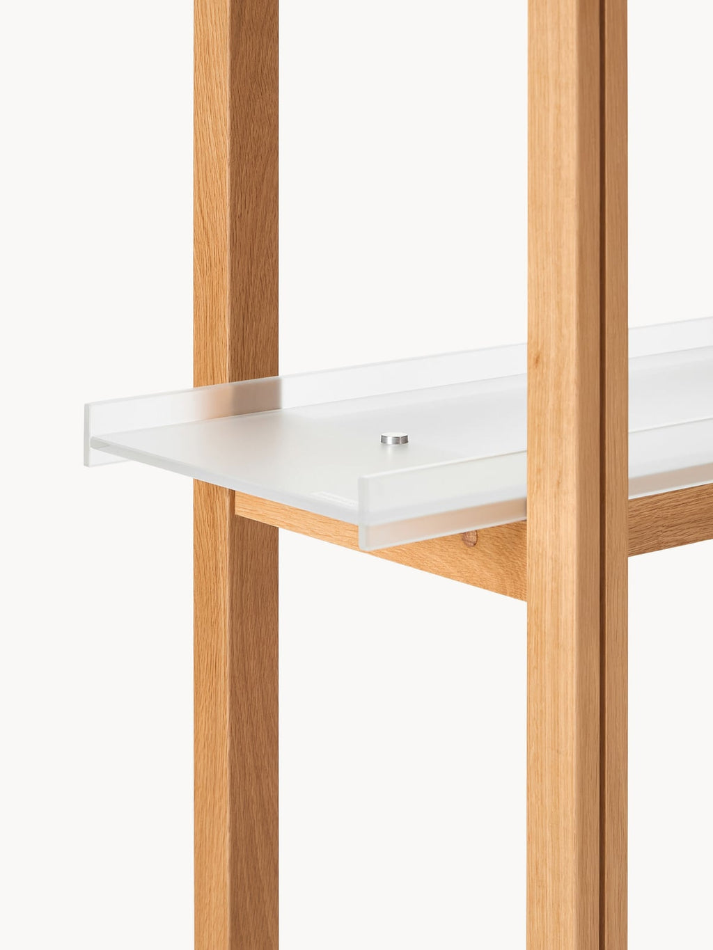 Inverleith Large Oak Shelving Unit with Glass Shelves