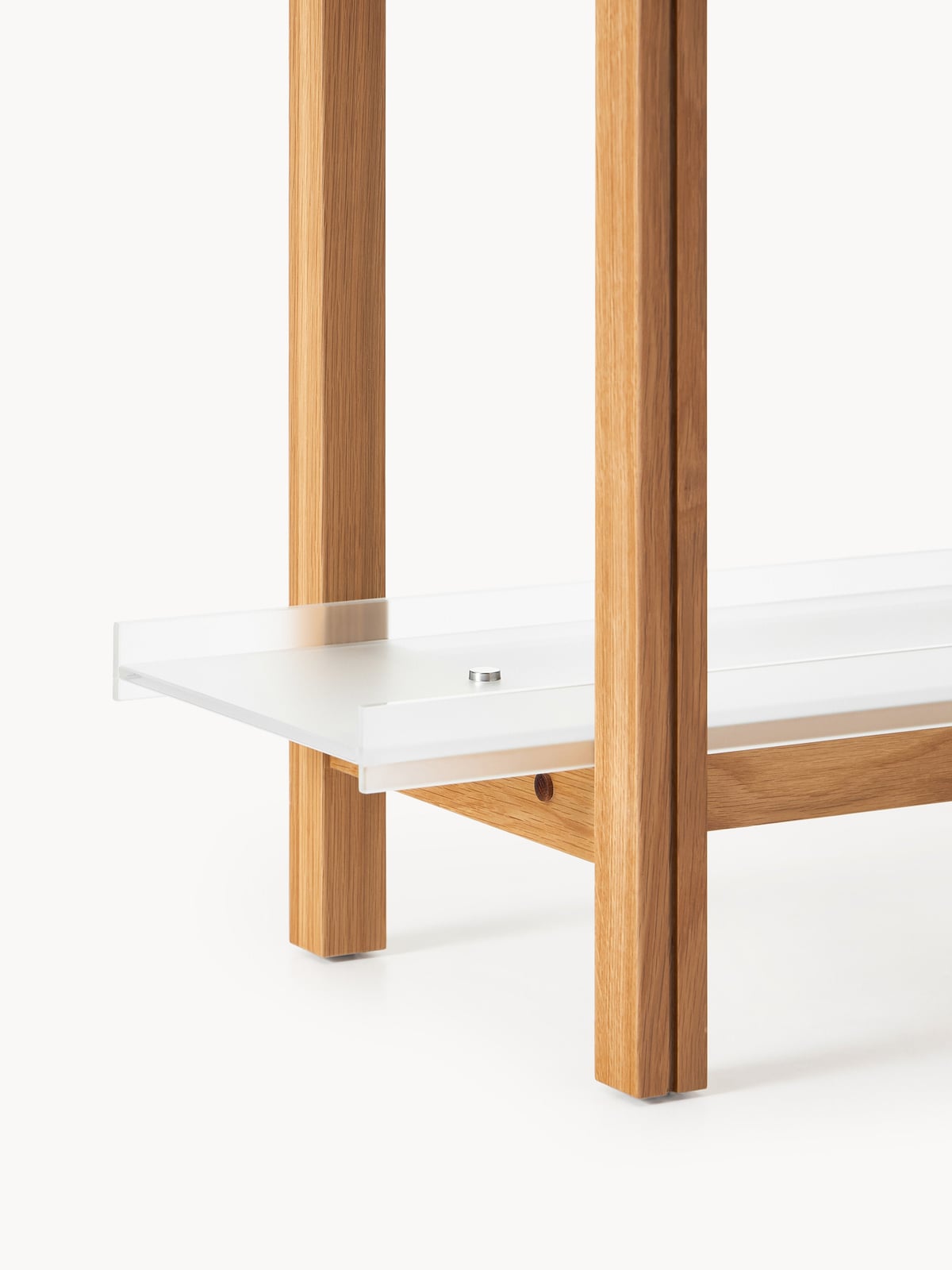 Inverleith Large Oak Shelving Unit with Glass Shelves