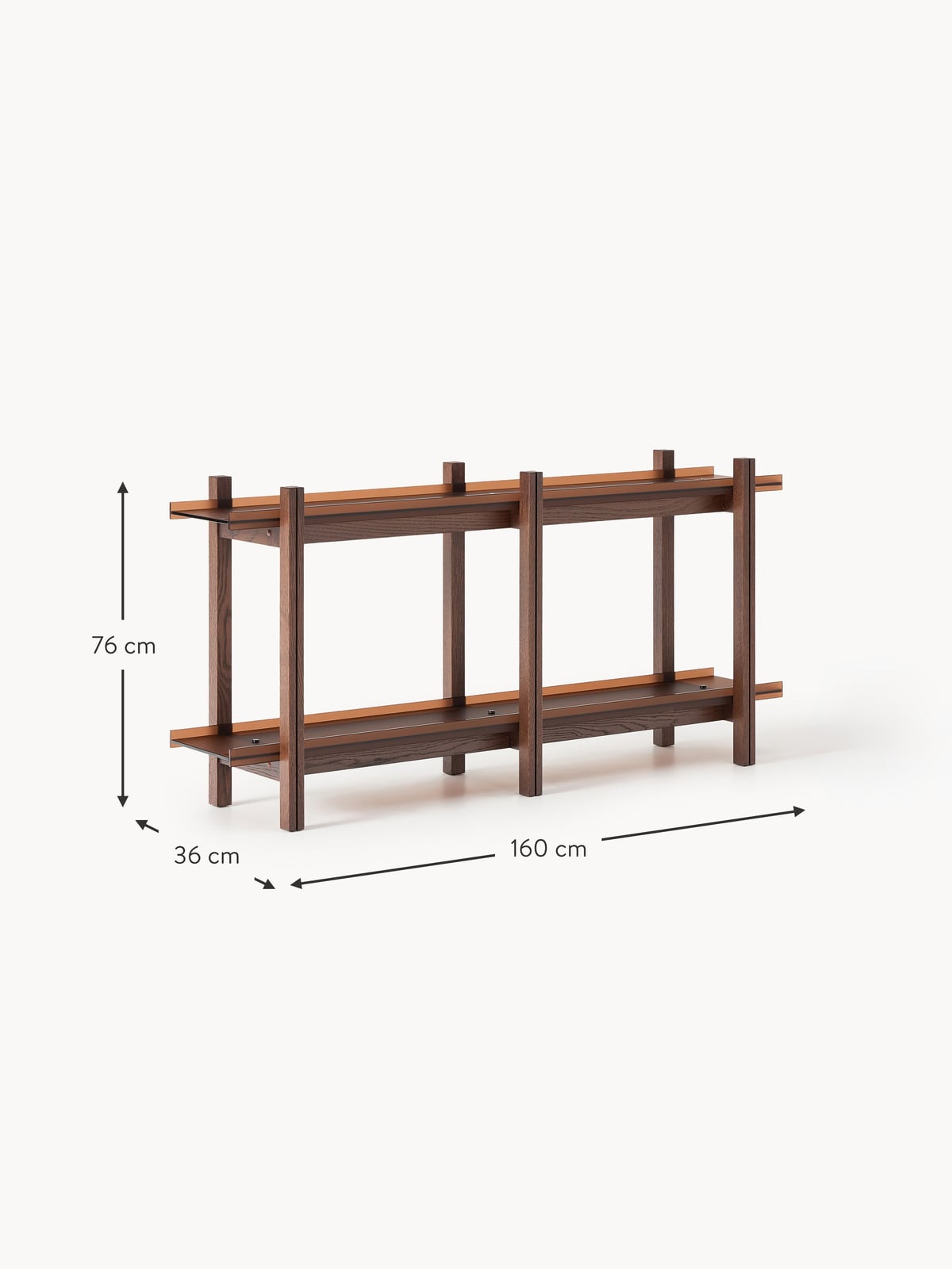 Inverleith Oak Shelving Unit with Glass Shelves