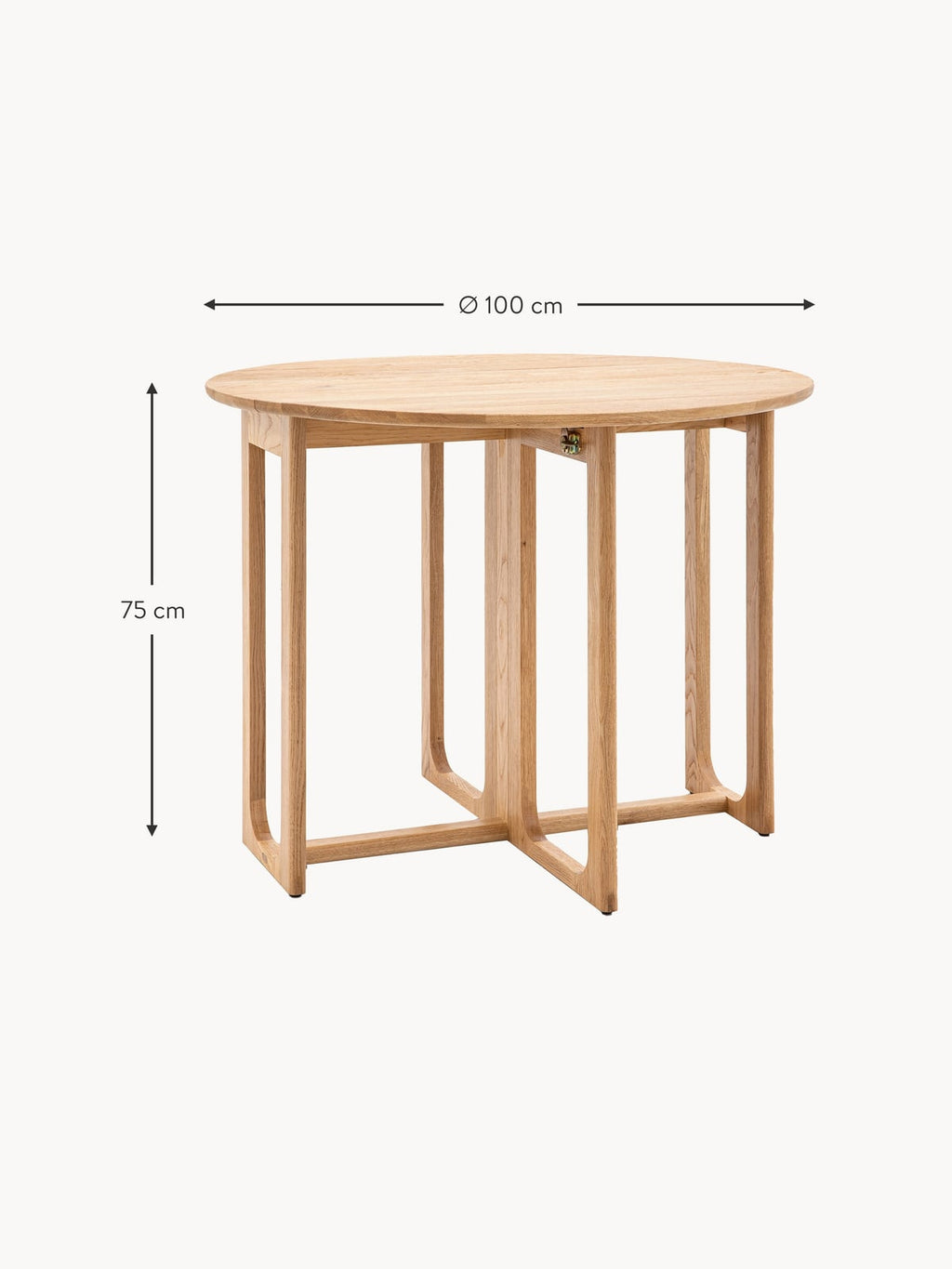 Ireby Round Folding Dining Table, Ø 100 cm