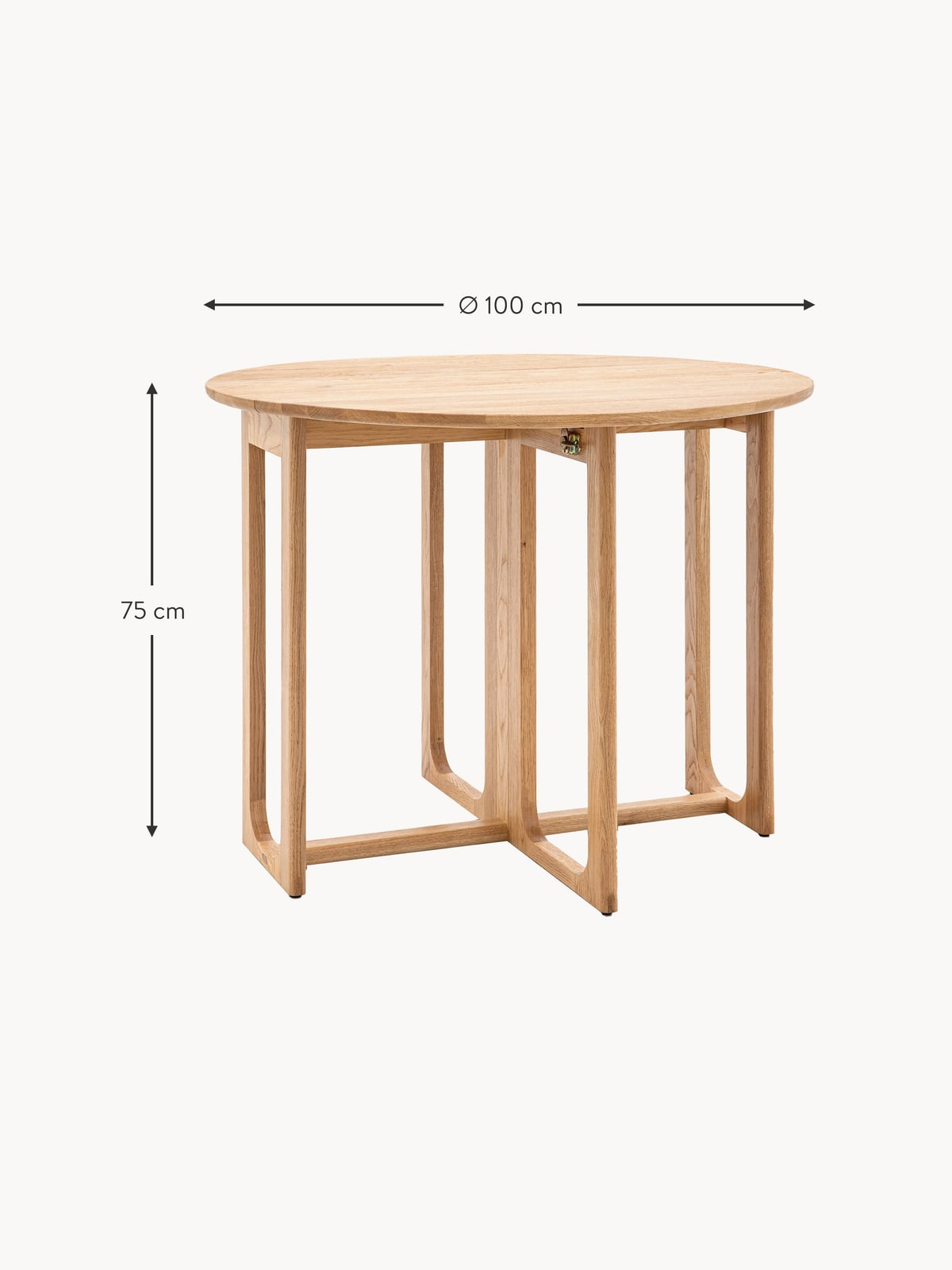 Ireby Round Folding Dining Table, Ø 100 cm
